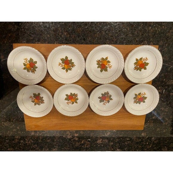 Set of 8 ENGLISH HARVEST Dessert Bowls - Picture 3 of 6